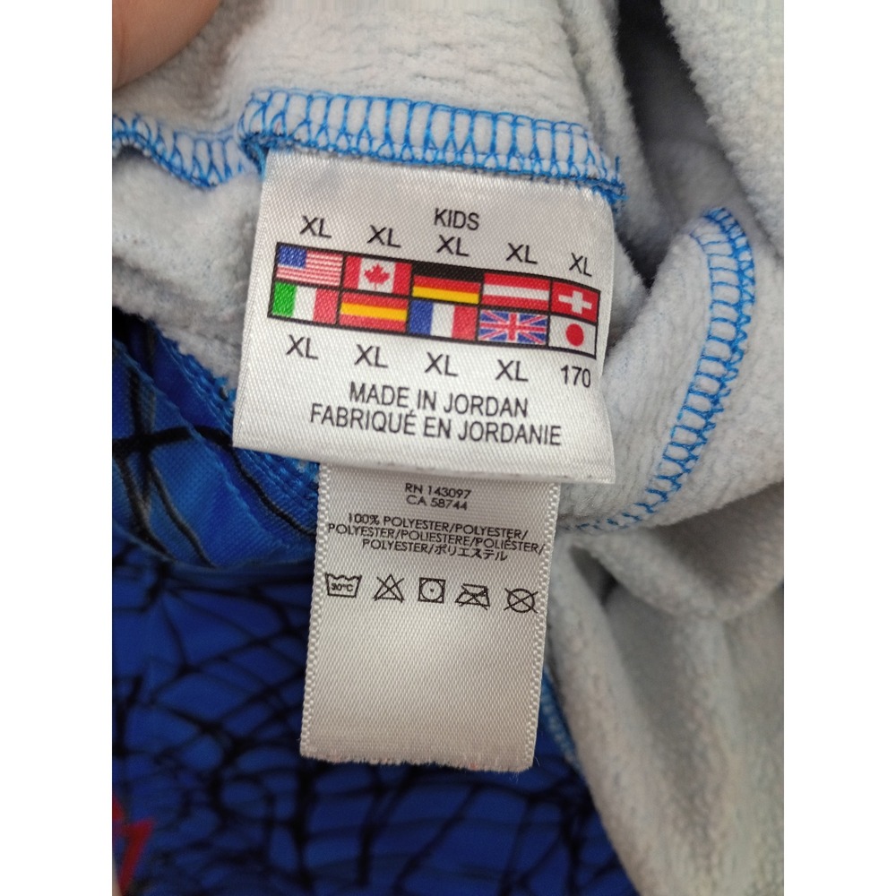 Spyder Marvel Spider-Man Pants Kids XL 18 Blue Good Web Print Fleece Athletic - Picture 13 of 13